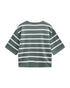 Freequent FQCONNY Short Sleeve Striped Knit – White & Green – 207377