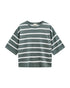 Freequent FQCONNY Short Sleeve Striped Knit – White & Green – 207377