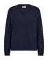 Freequent FQDODO Navy Organic Cotton V-Neck Patterned Pullover 207400