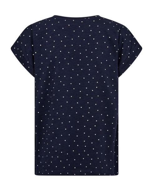 Freequent Viva Tee Spot Navy Blazer Star Off White 7105 Organic Cotton 207663