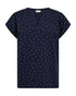 Freequent Viva Tee Spot Navy Blazer Star Off White 7105 Organic Cotton 207663