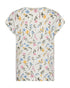 Freequent Viva Tee Floral Star Off-White Golden Haze Organic Cotton V-Neck 207664