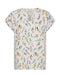 Freequent Viva Tee Floral Star Off-White Golden Haze Organic Cotton V-Neck 207664