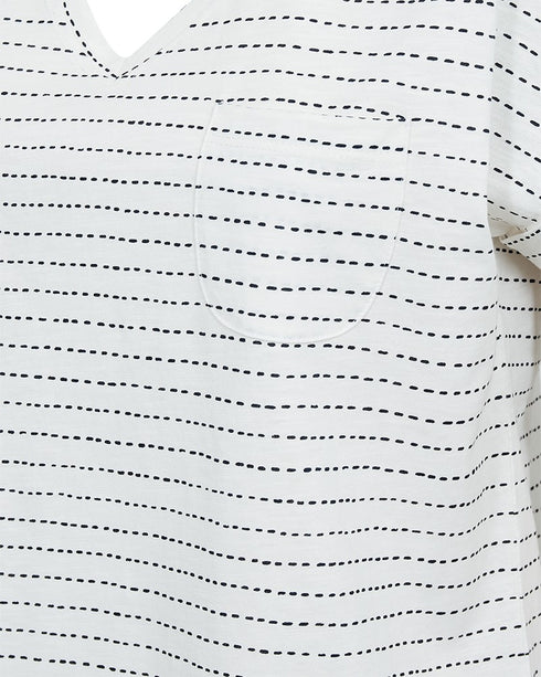 Freequent FQVIVA T-Shirt Star Off-White Navy Allover Dots Organic Cotton 207665