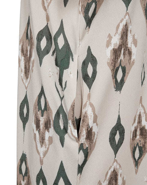 Freequent FLOI Dress Green and Beige Moonbeam w. Dark Forest 207677