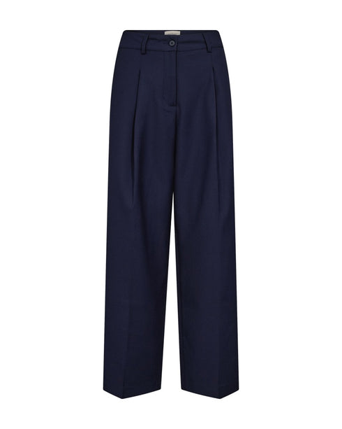 Freequent FQYASMIN Navy Wide Leg Pleated Trousers 201198