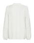 Freequent Women's Star Off-white FQANTINA Blouse – V-Neck with Ruffle and Lace Details