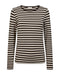 Freequent FQLIANA Striped Long-Sleeve Top 207833 Mole Brown and Moonbeam