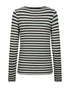Freequent FQLIANA Striped Long-Sleeve Top 207833 Deep Forest Green and Moonbeam