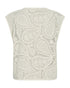 Freequent CROSSY Lace Waistcoat Beige Cotton Blend V-Neck 207902