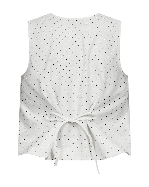 Freequent ANYA Waistcoat Off-White and Black Dot Print 208072