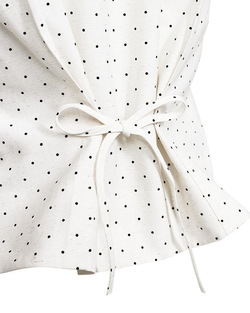 Freequent ANYA Waistcoat Off-White and Black Dot Print 208072