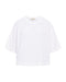 Freequent FQVICKI Short Sleeve Fine Knit Pullover White Drop Shoulder 208117