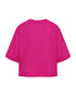 Freequent FQVICKI Short Sleeve Fine Knit Pullover Fuchsia Purple Rose Drop Shoulder 208117