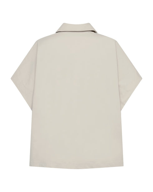 Freequent SAFRAN 208148 Short Sleeve Soft Cloak Jacket in Moonbeam