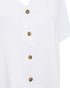 Freequent LAVA Linen Shirt White Short Sleeve V-Neck 208150