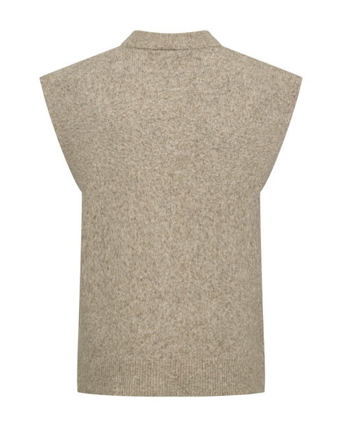 Freequent FQALPA Fine-Knit Alpaca Blend Vest 211502 Silver Mink Melange
