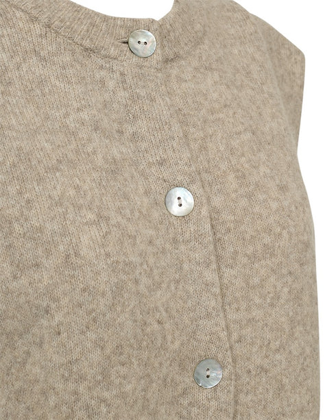 Freequent FQALPA Fine-Knit Alpaca Blend Vest 211502 Silver Mink Melange