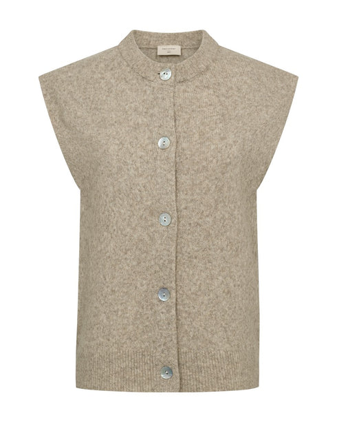 Freequent FQALPA Fine-Knit Alpaca Blend Vest 211502 Silver Mink Melange