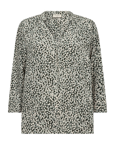 Freequent FQADNEY Three-Quarter Sleeve Blouse 211531 Iceberg Green and Moonbeam