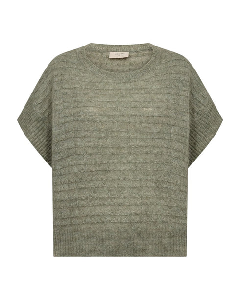 Freequent FQDIDO-BLOUSE Knit Short-Sleeve Top 211538 Iceberg Green Melange