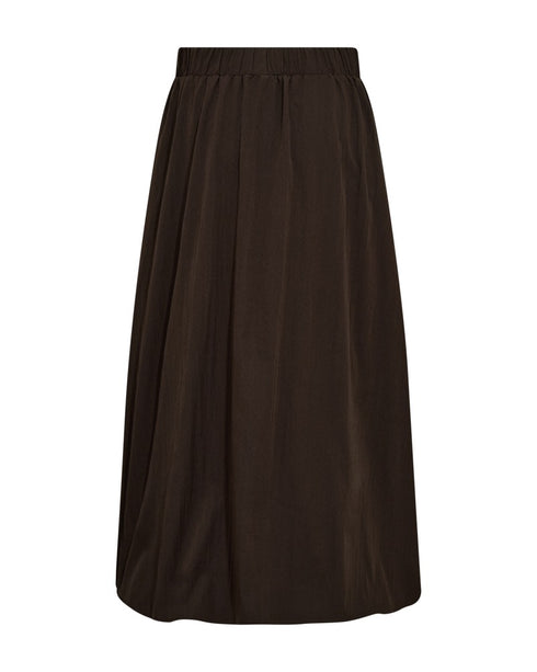 Freequent FQESFENNY Crinkled A-Line Midi Skirt 211795 Mole Brown