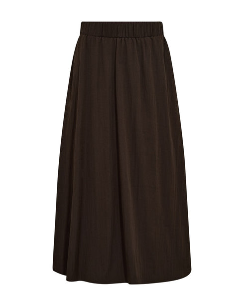 Freequent FQESFENNY Crinkled A-Line Midi Skirt 211795 Mole Brown