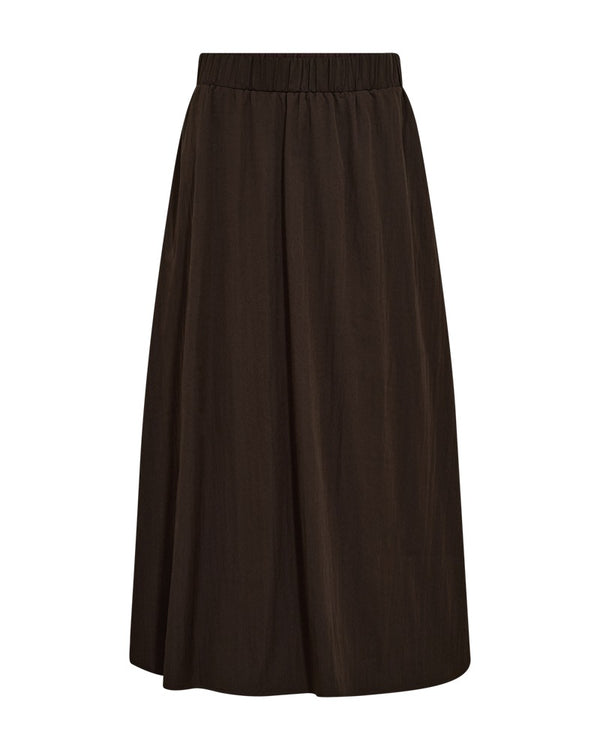 Freequent FQESFENNY Crinkled A-Line Midi Skirt 211795 Mole Brown
