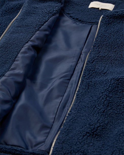 Freequent FQTEDDY Recycled Polyester Teddy Jacket 211816 Moonlit Ocean Blue