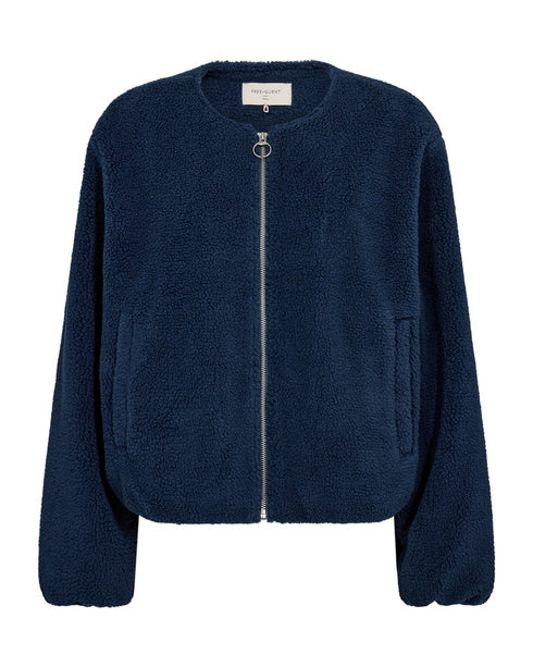Freequent FQTEDDY Recycled Polyester Teddy Jacket 211816 Moonlit Ocean Blue