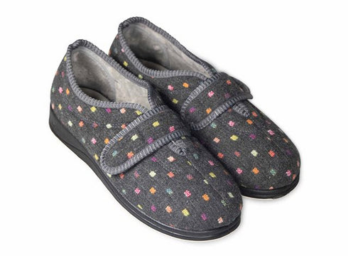 Padders Camilla 447 Women's Velcro Slippers - Wide Fit with Memory Foam Comfort