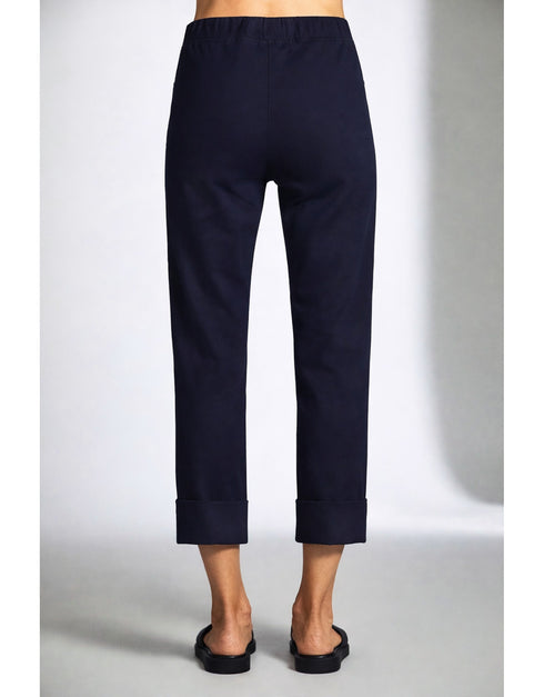 Peruzzi Slim Straight Turn-Up Trouser in Navy- S26122L 64