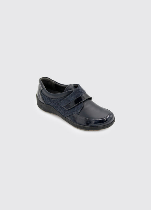 Suave Phoebe Women’s Velcro Strap Shoe – Navy 6072-03