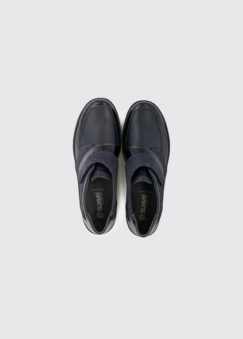 Suave Phoebe Women’s Velcro Strap Shoe – Navy 6072-03
