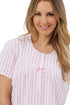 Marlon Coastal Stripe Seersucker Cotton Short Sleeve Nightdress MA44314