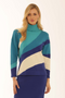 Pomodoro Clothing Diagonal Colour Block Jumper 12561