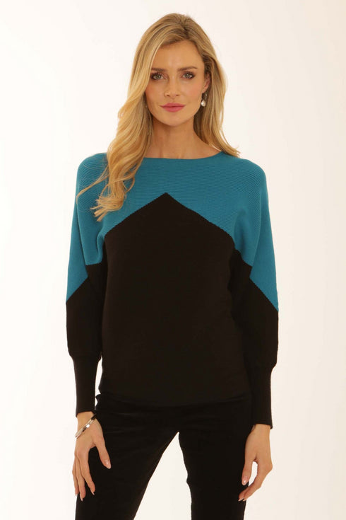 Pomodoro Two Tone Jumper – Women’s Casual Knitwear 22557