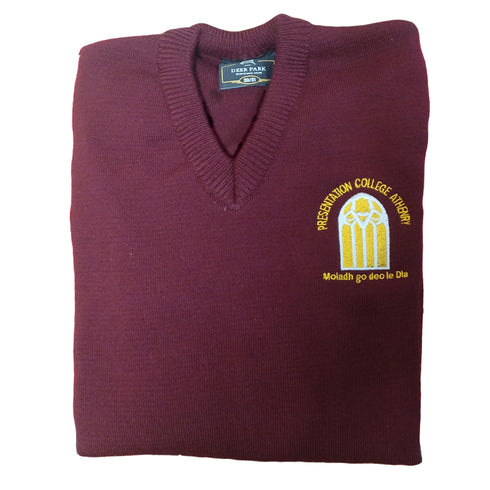 Presentation College Athenry Girls Official School Jumper Navy Wool Blend