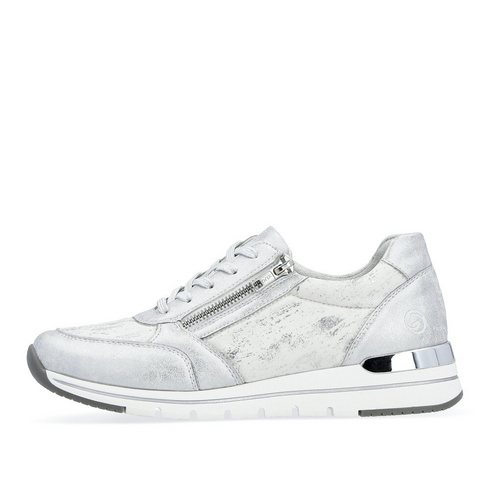 Remonte Women's Silver Zip & Lace Sneakers – R6700-91 – Dervans Fashions