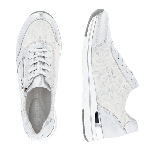 Remonte Women's Silver Zip & Lace Sneakers – R6700-91 – Dervans Fashions