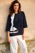 Peruzzi Buckle Colour Block Top Navy S25140
