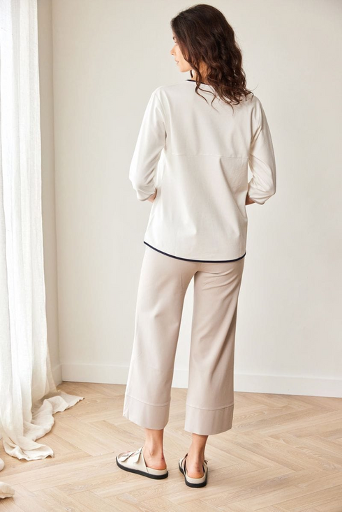 PERUZZI Womens Knit Detail Top with Coloured Trim S26111