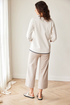 PERUZZI Womens Knit Detail Top with Coloured Trim S26111
