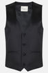 Benetti Satin Black Leister Fit Four Button Formal Waistcoat