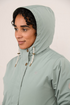 Lighthouse Scarlet AW26 in Sage Faux Fur Lined Waterproof Mid-Hip Coat