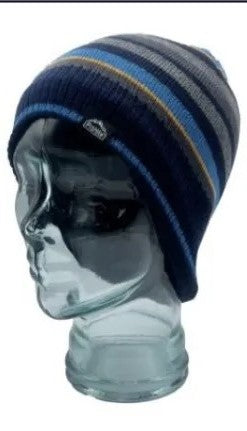 Pro Hike Men’s Lined Stripe Knitted Beanie Hat 3473 – Warm Polyester Winter Hat