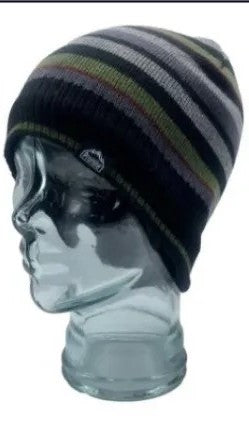 Pro Hike Men’s Lined Stripe Knitted Beanie Hat 3473 – Warm Polyester Winter Hat