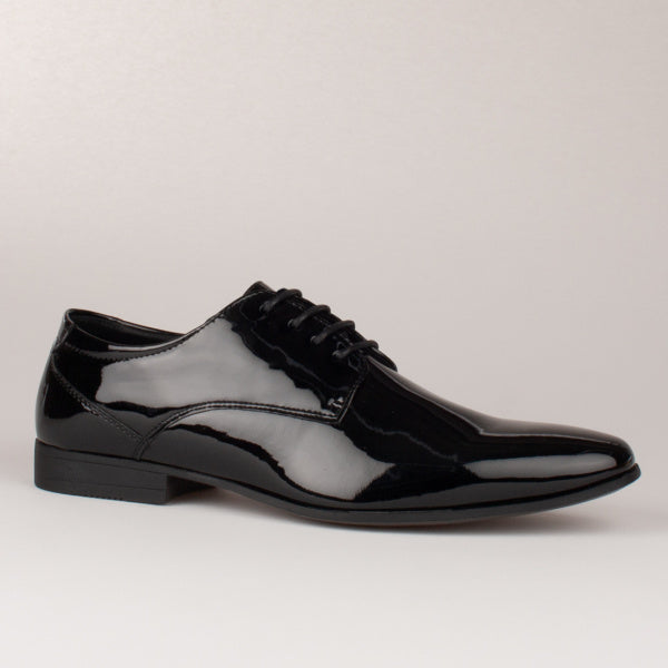 Brent Pope Seddon Coal Black Patent Dress Shoe