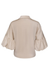 Kimara Women's Senna Travel Lurex 3/4 Puff Sleeve Blouse Champagne