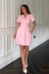 Girl In Mind Bridget Twist Front Split Arm Mini Dress Light Pink SI9006-H